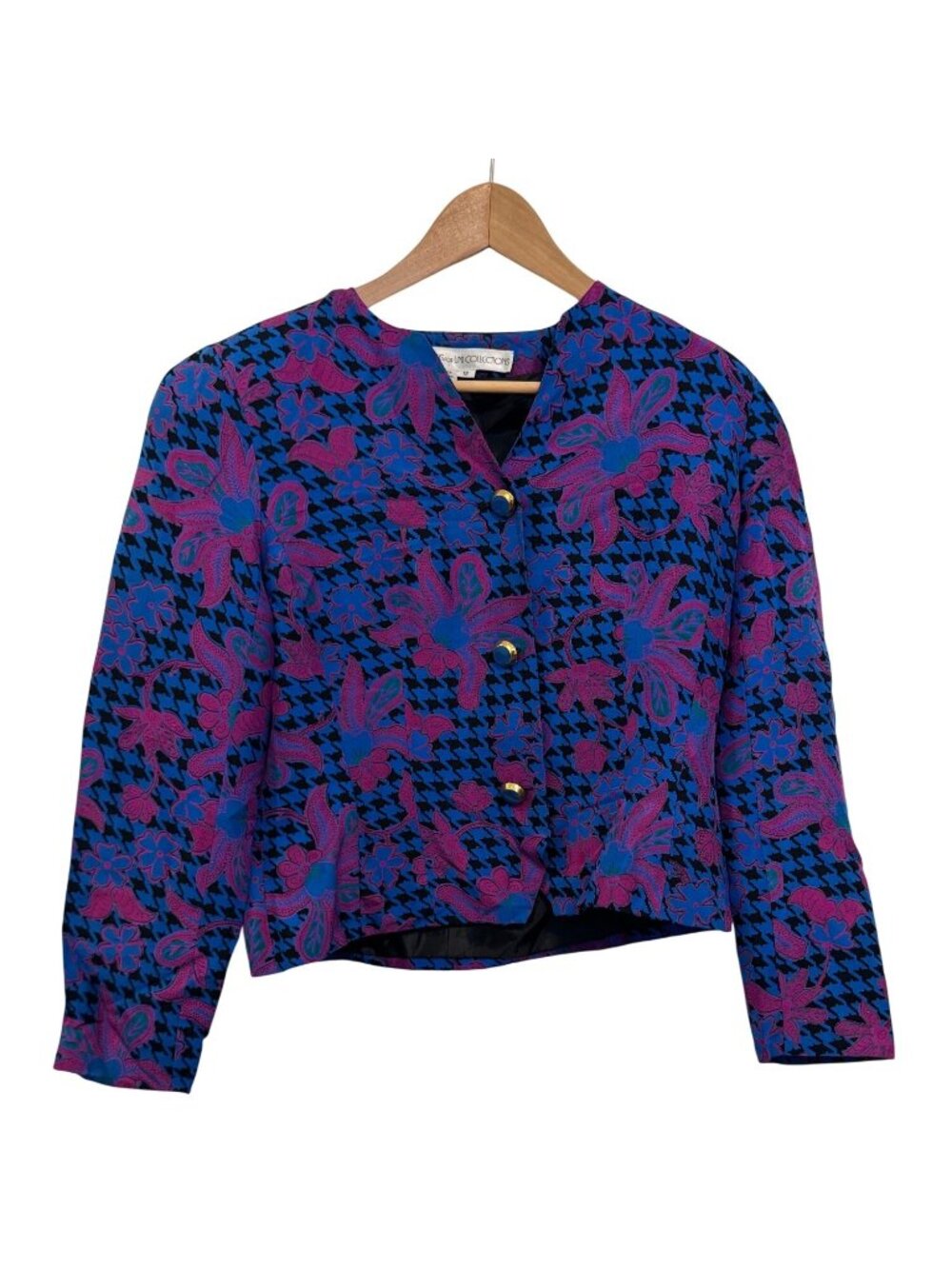 vintage Anne Crimmins silk jacket size 12 For Umi Collection floral
